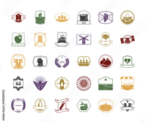 fresh produce icon set