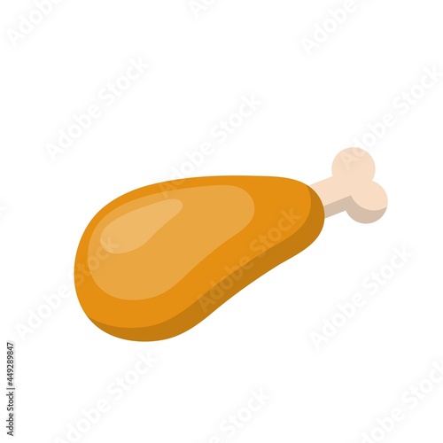 Vector comic cartoon illustration of chicken drumstick or meat isolated on white background
