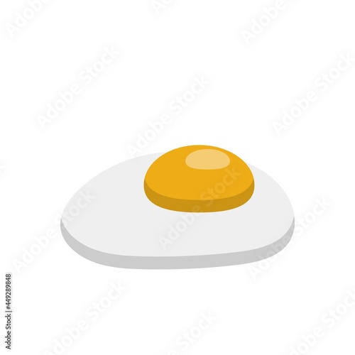 Vector comic cartoon illustration of poached egg or egg isolated on white background