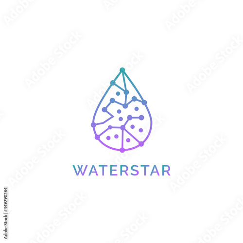 Water stars minimalist simple company logo design symbol