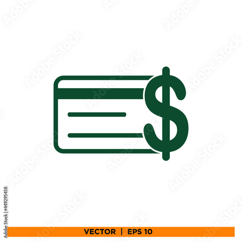 Icon vector graphic of card dollar 