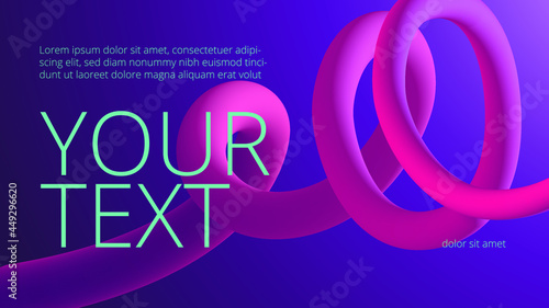 Abstract background with liquid 3D bright gradient helix. Template design for cover, poster, landing page, flyer, presentation, postcard, banner, advertising, identity. Vector illustration eps 8