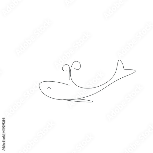 Fototapeta Naklejka Na Ścianę i Meble -  Whale silhouette vector illustration