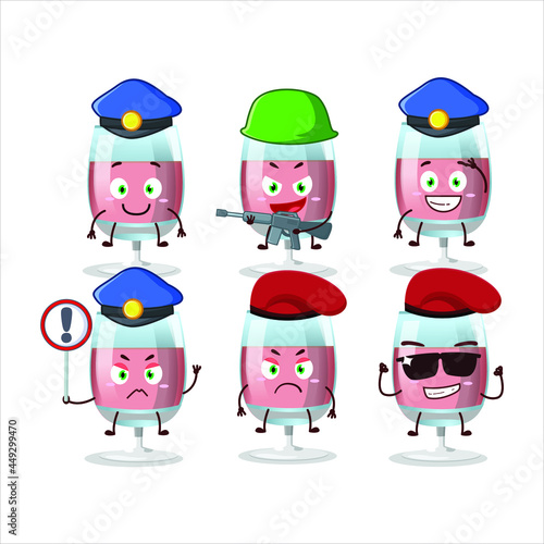 A dedicated Police officer of rose wine mascot design style. Vector illustration