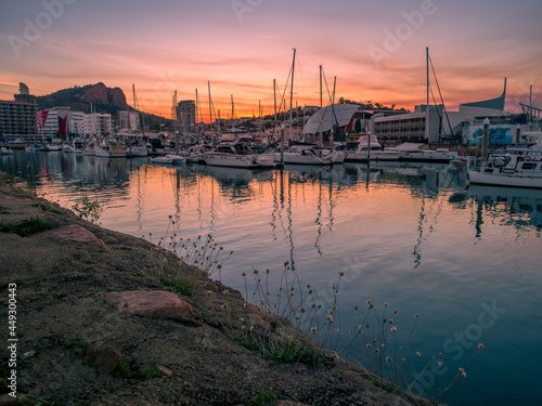 Marina Sunset with Reflections