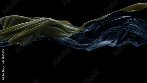 Macro shot of tech fabric. An abstract canvas sways in the wind. Modern fabric. Natural movement of the fabric under the influence of the wind.