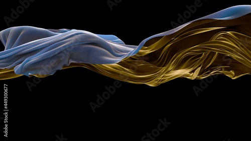 Macro shot of tech fabric. An abstract canvas sways in the wind. Modern fabric. Natural movement of the fabric under the influence of the wind.