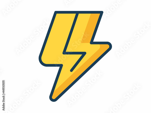 Free Download electric power lighting thunder bolt-weather electricity single isolated icon with filled line style - GFXLoad