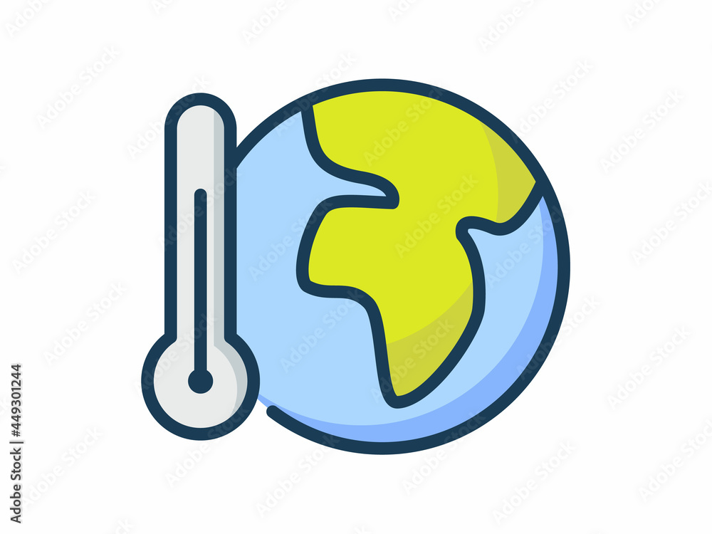 global warming earth weather climate change single isolated icon with filled line style global warming earth weather climate change single isolated icon with filled line style