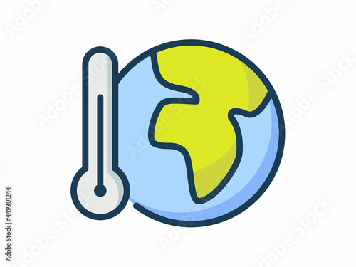 global warming earth weather climate change single isolated icon with filled line style