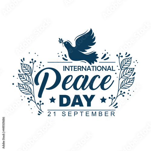 international peace day lettering
