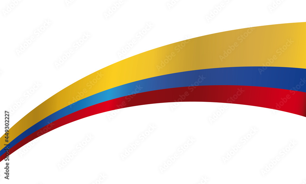 Colombian flag isolated over white background, Vector illustration