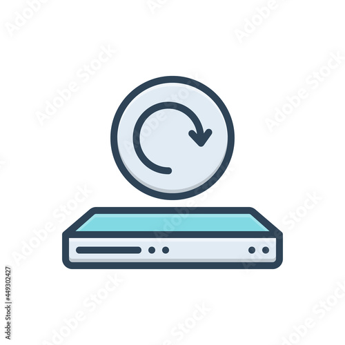 Color illustration icon for recover