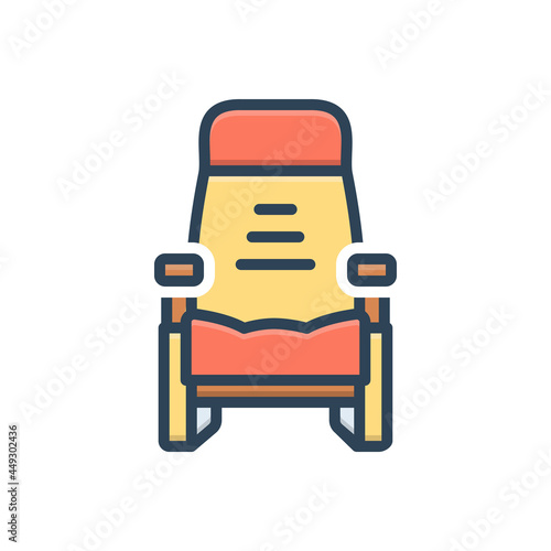 Color illustration icon for seat