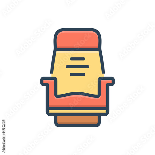 Color illustration icon for seat chair