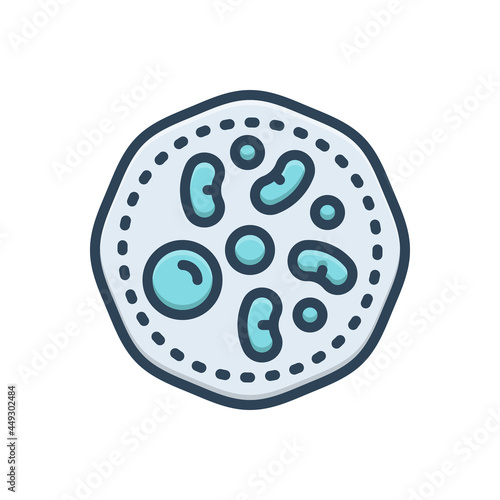 Color illustration icon for cell biology 