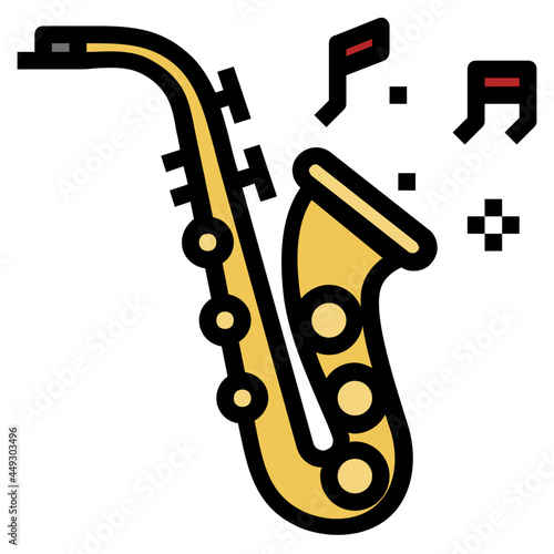 saxophone line icon