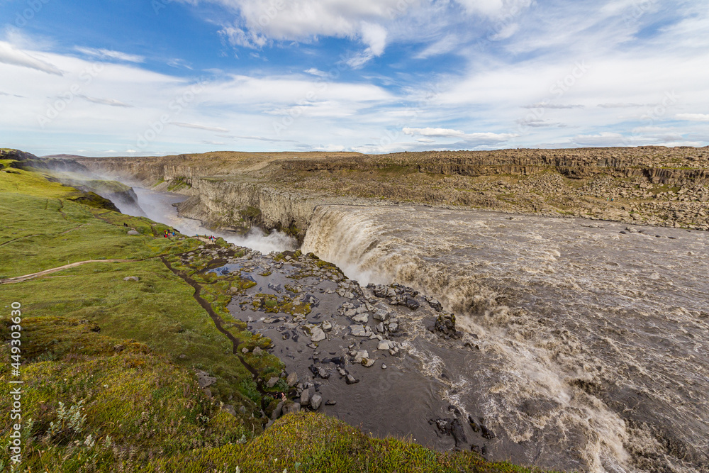 Dettifoss is the most powerful waterfall on Iceland and in the whole Europe Dettifoss is the most powerful waterfall on Iceland and in the whole Europe