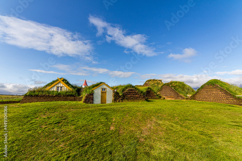 Beautiful turf houses in Glaumbaer in Iceland