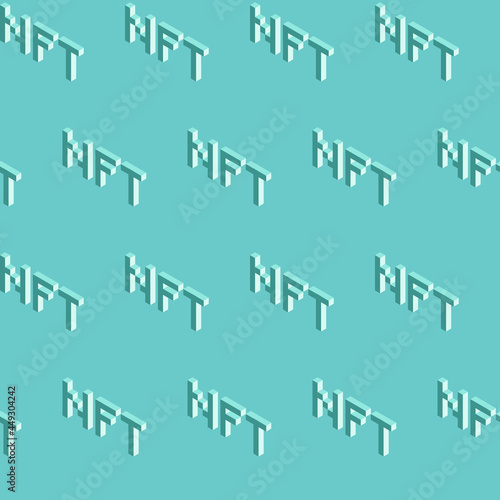 Summer seamless geometric pattern featuring cryptocurrency, non-fungible token. Vector design for web banner, business presentation, fabric, paper, packaging, diploma, certificate, story.