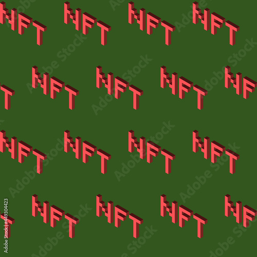 Summer seamless geometric pattern featuring cryptocurrency, non-fungible token. Vector design for web banner, business presentation, fabric, paper, packaging, diploma, certificate, story.