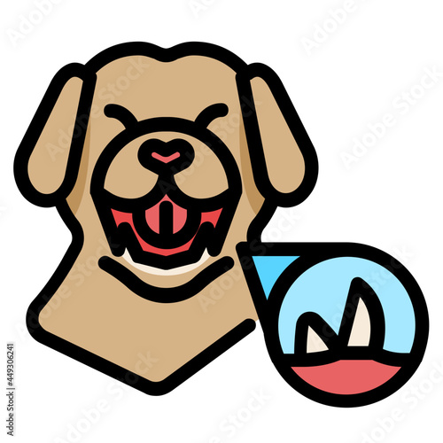 dog teeth line icon
