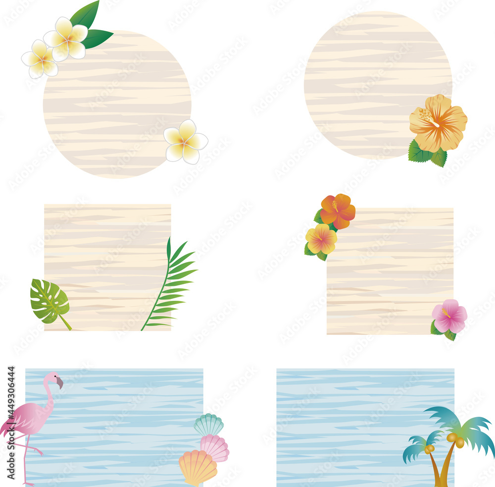 夏 植物 花 葉 南国 トロピカル フレーム コピースペース イラスト素材セット Stock Vector Adobe Stock 夏 植物 花 葉 南国 トロピカル フレーム コピースペース イラスト素材セット Stock Vector Adobe Stock