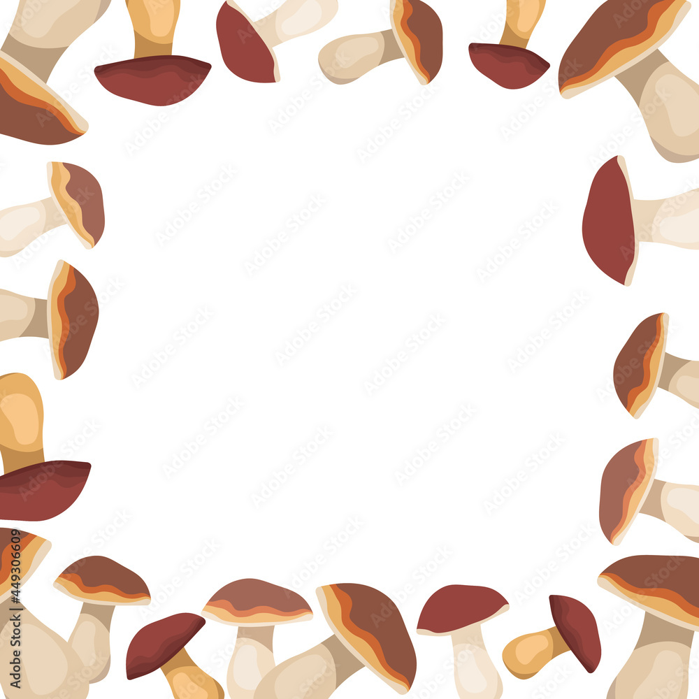 Cute pattern with mushrooms. Autumn harvest forest plants print for paper, textiles and design Cute pattern with mushrooms. Autumn harvest forest plants print for paper, textiles and design