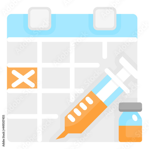 vaccine schedule flat icon