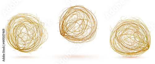 Tumbleweed. Vector illustrations for desert or steppe landscape. Dry herb, rolling in the wind, with a thin twig, like a tangled ball of thread. Metaphor for nomads and vagabonds.
