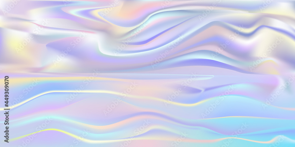 Fototapeta premium Holographic foil. Abstract wallpaper background. Hologram texture. Premium quality. Modern vector.