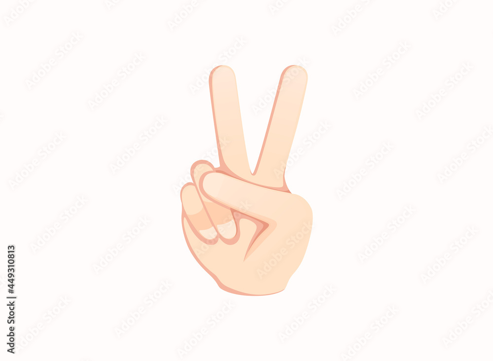 Victory hand icon. Hand gesture emoji vector illustration.
Victory hand icon. Hand gesture emoji vector illustration.