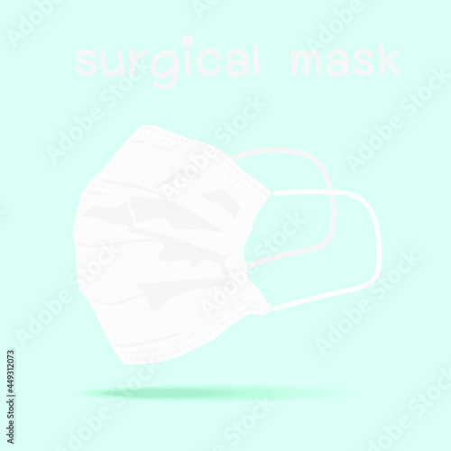 blue antiviral medical respiratory protection face mask coronavirus covid-19 prevention health care concept copy space horizontal vector illustration