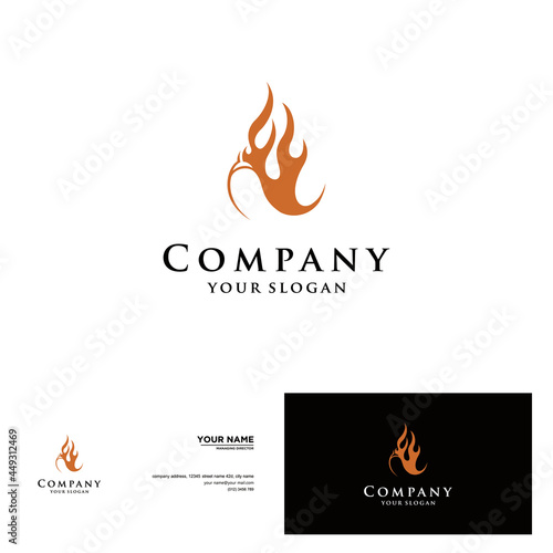 creative simple design logo fire hot chile
