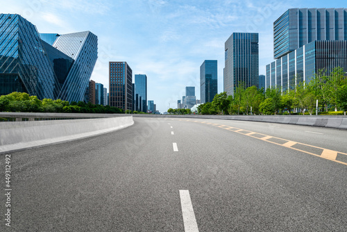 Expressway background and urban skyline