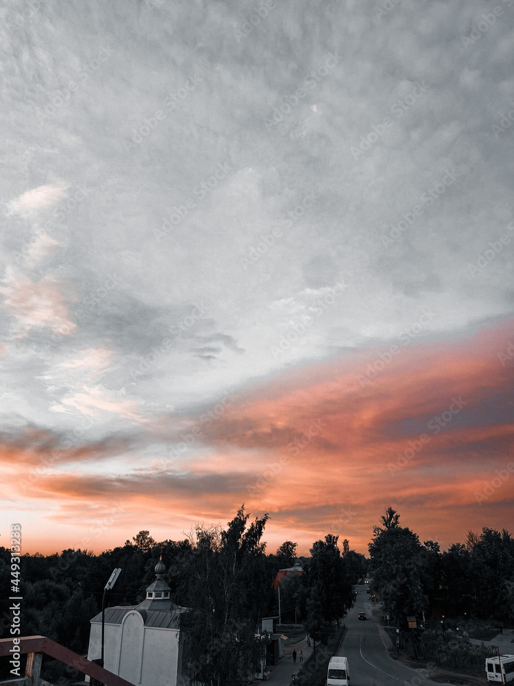 Obraz premium sunset in the city