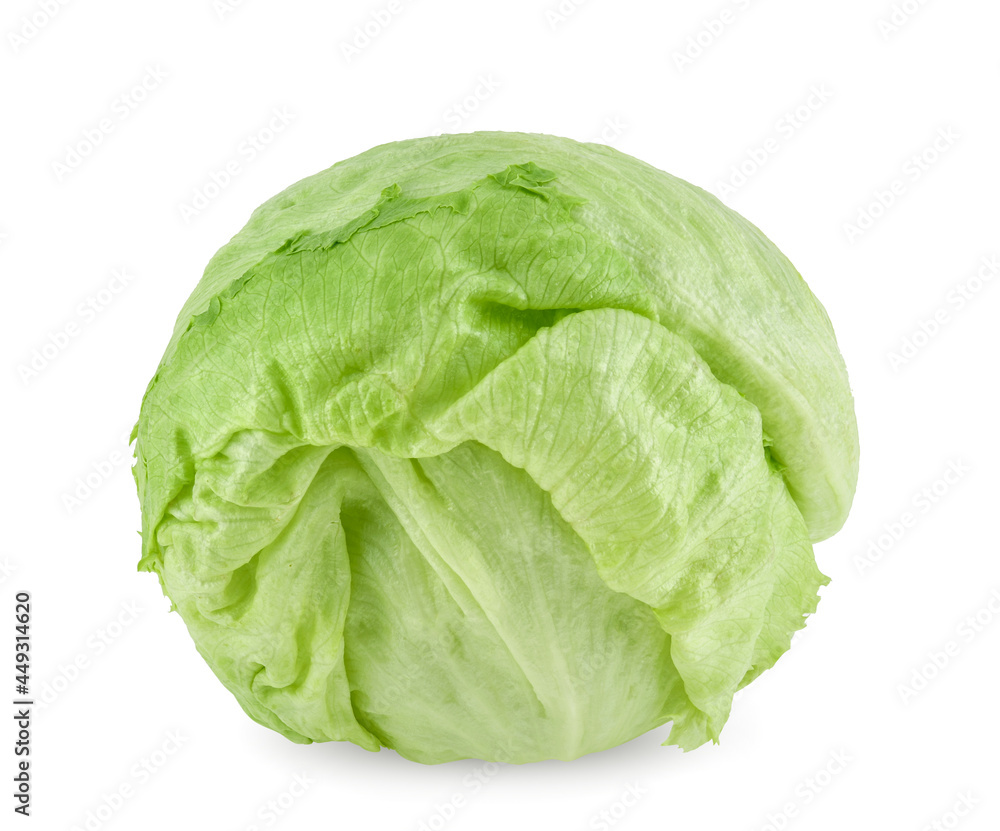 Green Iceberg lettuce on white background Green Iceberg lettuce on white background