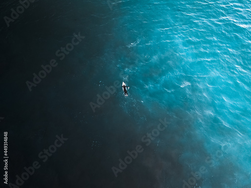 Wallpaper Mural Single surfer paddling in the ocean Torontodigital.ca