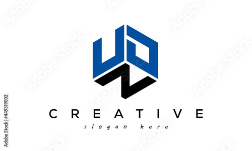 UDN letters creative logo with hexagon	 photo