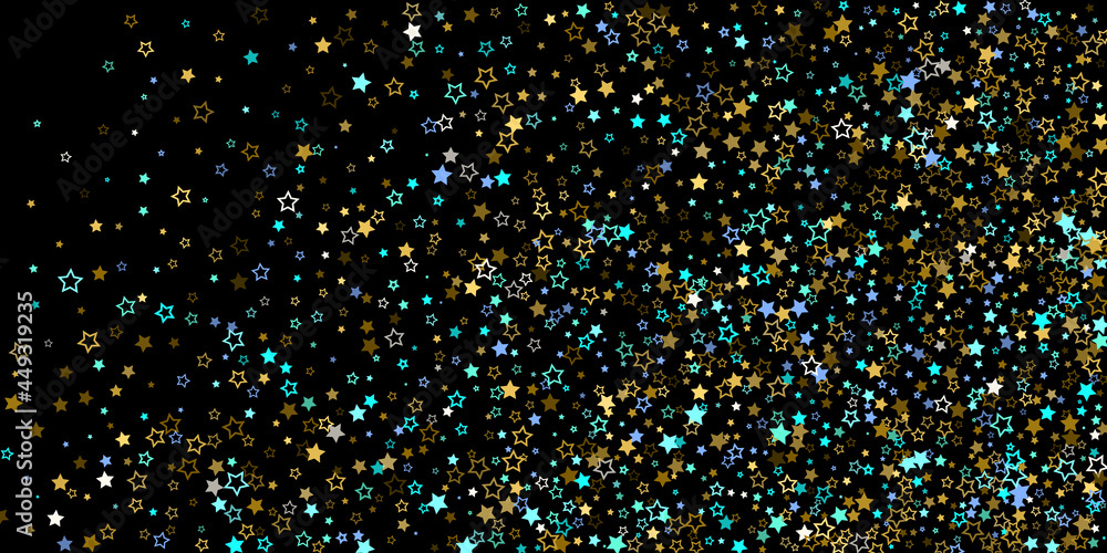 Gold, Blue stars, sprocket, shiny confetti. Gold, Blue stars, sprocket, shiny confetti.