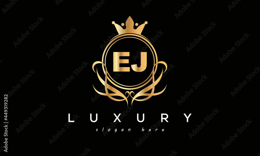 EJ royal premium luxury logo with crown EJ royal premium luxury logo with crown