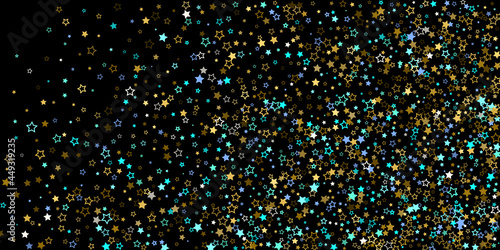 Gold, Blue stars, sprocket, shiny confetti.