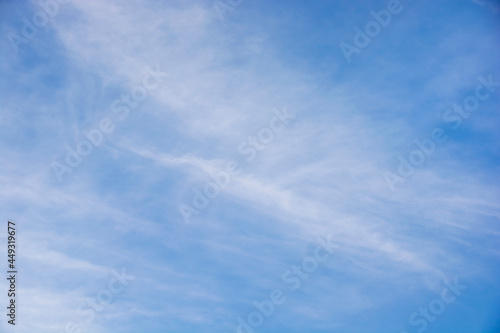 Blue sky with cirrus clouds for background