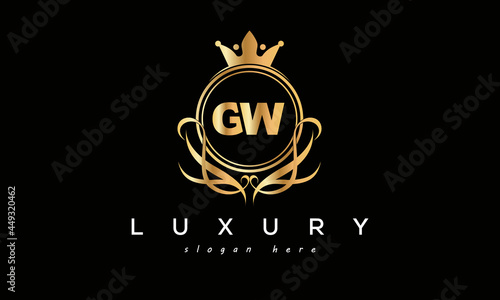 GW royal premium luxury logo with crown 