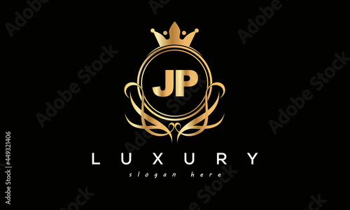 JP royal premium luxury logo with crown 