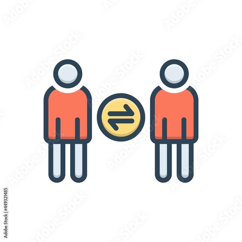 Color illustration icon for peer