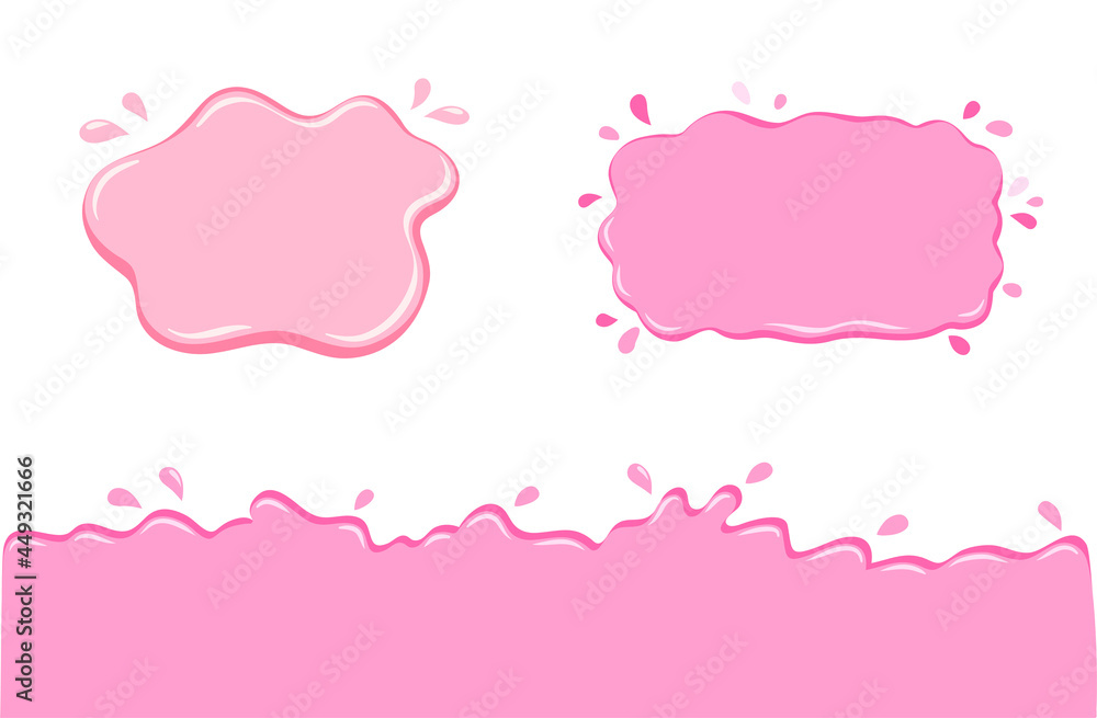 Strawberry juice splash, liquid splash with drops vector illustration Strawberry juice splash, liquid splash with drops vector illustration