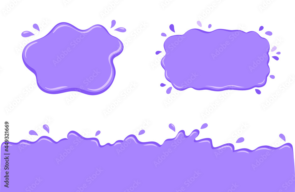 purple liquid splash, Juice splash with drops vector illustration