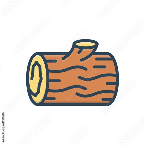 Color illustration icon for wood 