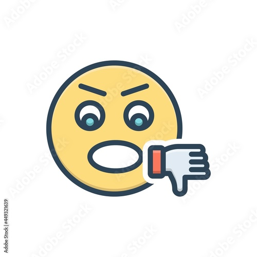 Color illustration icon for worse